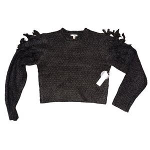 AMUSE SOCIETY LADIES BLACK SWEATER WITH TASSELS BEACH VIDA BLING NWT SIZE SMALL